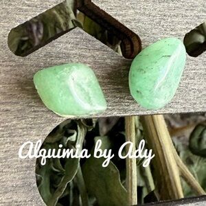 Aventurine pastel green stud earrings/